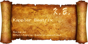 Kappler Beatrix névjegykártya